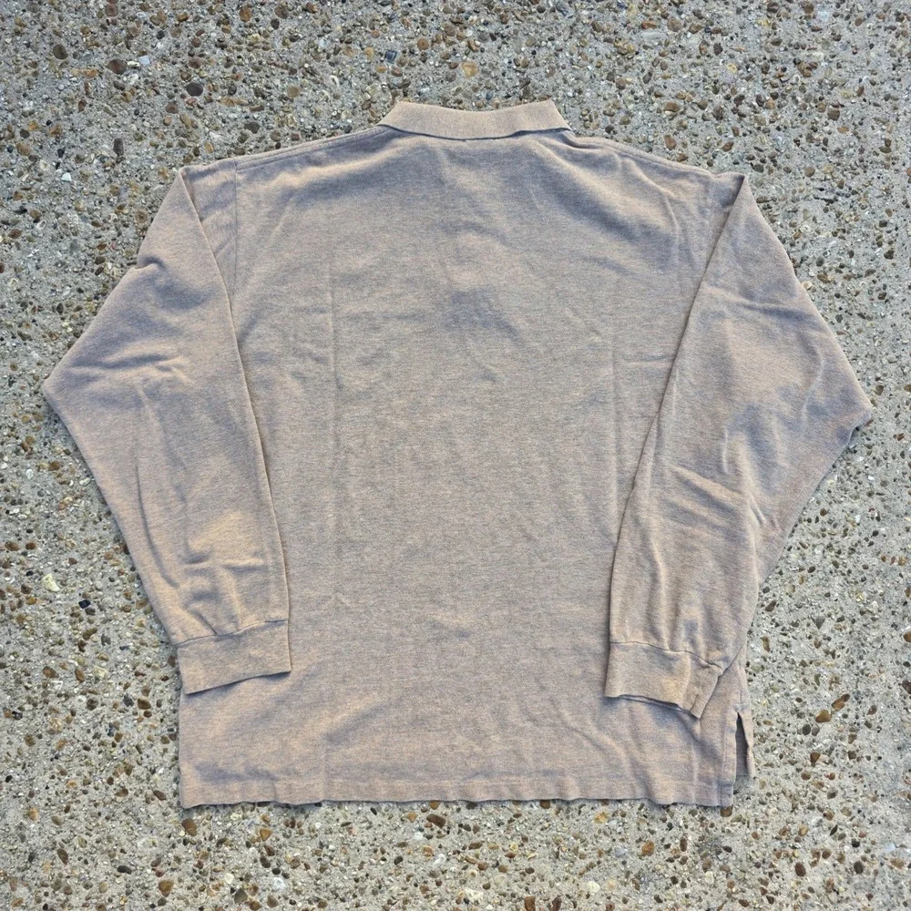 Polo Ralph Lauren Polo Shirt Mens‎ XL Long Sleeve Beige Tan Collared Neutral